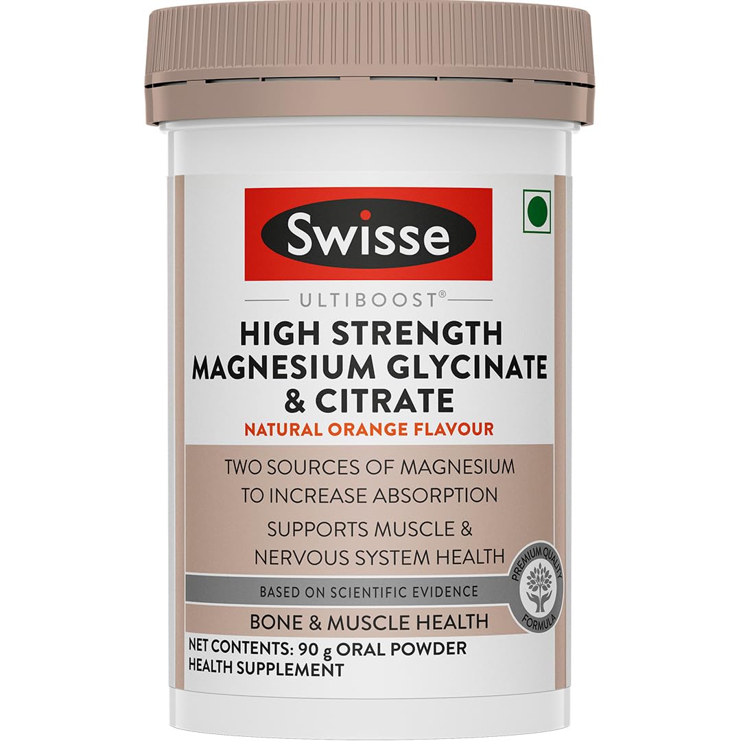 Zephivo Swisse Magnesium Glycinate & Citrate Powder - Maximum Absorption (Australia's No.1 Magnesium Supplement, Manufactured In Australia) Supports Muscle Health, Post Workout Muscle Recovery & Restful Sleep - 90Gm