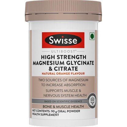 Zephivo Swisse Magnesium Glycinate & Citrate Powder - Maximum Absorption (Australia's No.1 Magnesium Supplement, Manufactured In Australia) Supports Muscle Health, Post Workout Muscle Recovery & Restful Sleep - 90Gm