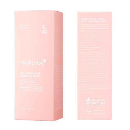 Medicube Collagen Overnight Wrapping Peel Off Facial Mask Pack - Elasticity & Hydration Care, Reduces Sagging & Dullness - Hydrolyzed Collagen For Glowing Skin - Korean Skin Care, 2.53 fl.oz