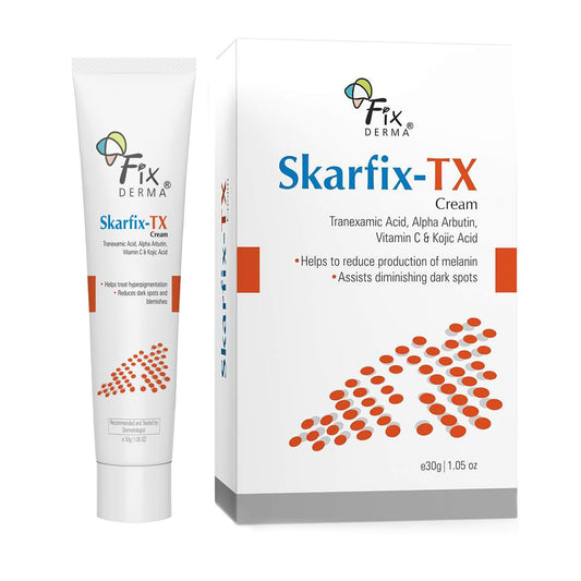 Fixderma Tranexamic Acid + 2% Kojic Acid + 1% Arbutin SKARFIX -TX Face Cream | Pigmentation Removal Cream | Kojic Acid Cream | Uneven Skin Tone - 30 gm