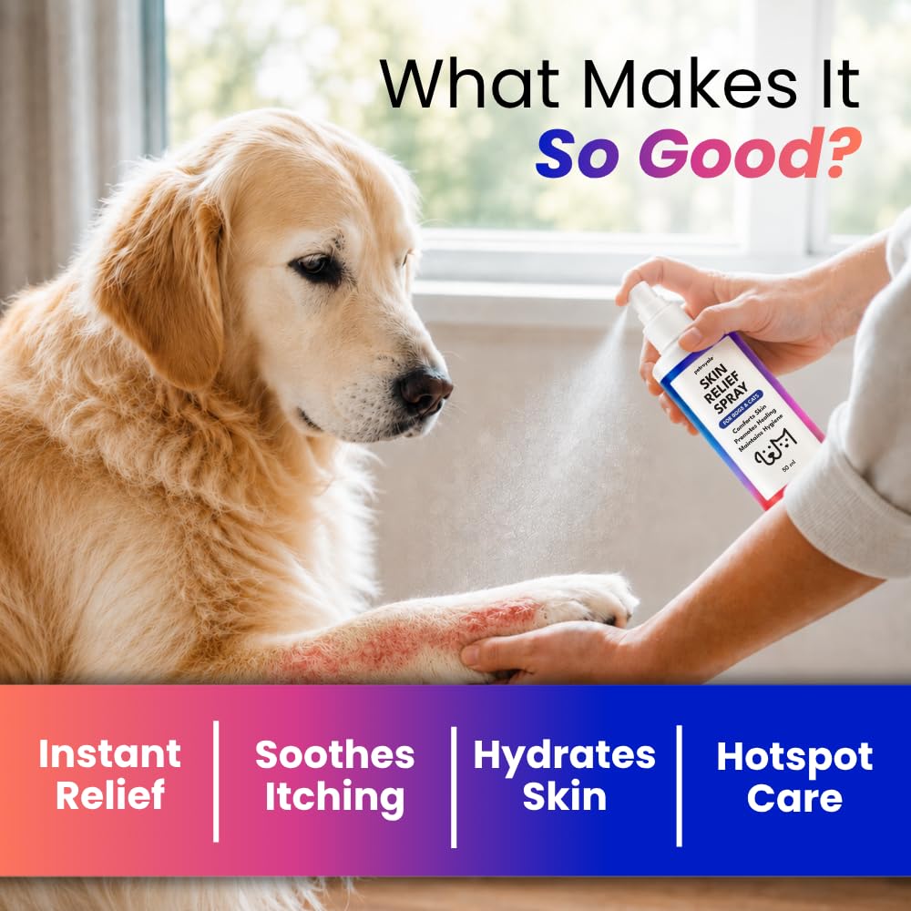 Petroyale Antimicrobial Skin Relief Spray for Dogs & Cats with Nano Silver – Anti Itch Pet Skin Care Spray for Dry, Sensitive & Irritated Skin, Supports Skin Hygiene, 50 ml