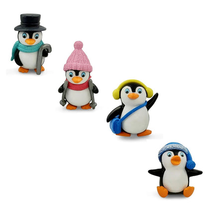 Miniature Showpiece Birthday Gift for Girls Kids, Penguin Showpiece Set of 4 for Home Decor Items, Car Dashboard Items, Table Decoration Items, Valentine Day Gift for Girlfriend