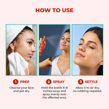 Step-by-step guide on how to use a facial product with images and text.