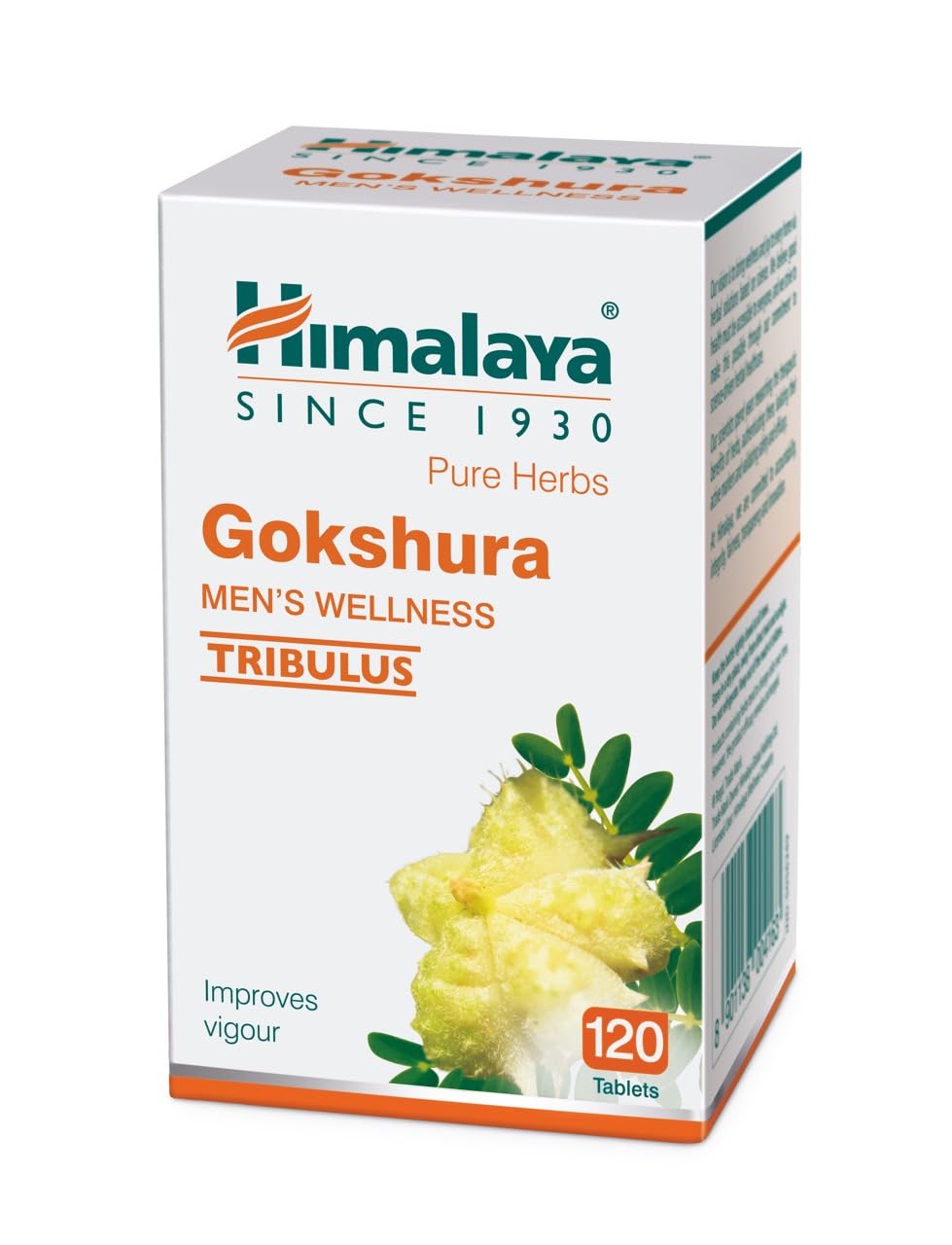 Himalaya Gokshura Men's Wellness Tribulus supplement box on a white background