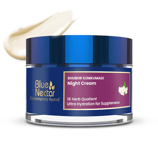 Blue Nectar Kumkumadi Night Cream for Women for Glowing Skin | Kumkumadi Face Cream for Night Repair, Ultra Hydration & Skin Brightening for Oily & Dry Skin (16 Herbs, 50g)