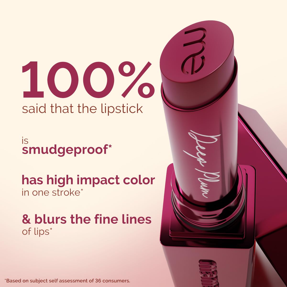 Mamaearth Luxe Matte Long Stay Lipstick with Passion Fruit Oil & Vitamin E -2g | Deep Plum 16 Hour Long Stay | High Impact Color | Made Safe Certified