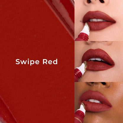 LoveChild Masaba "Air-gasm" Blurring Lip Tint, Swipe Red (Reddish Pink), Lightweight, Velvety Matte Finish, Hydrating Lip Color with Hyaluronic Acid, Squalane & Shea Butter, For All Indian Skin Tones, 8ml