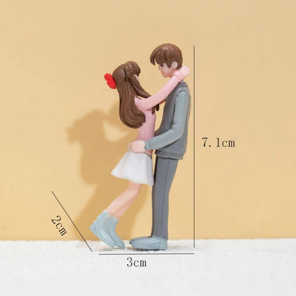 1 Set Romantic Couples Gift for Girlfriend Boyfriend Figurines and Valentine Decoration Items Showpiece for Valentines Gifts Miniature Set for Living Room Bed Room