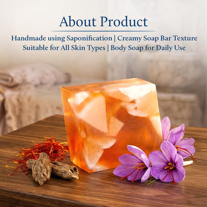 Blue Nectar Ghee Soap with Saffron & Oudh | Ayurvedic Body Soap Bar for Smoother Skin | Natural Glutathione, Kojic Acid & Glycerine | Sulphate & Paraben Free (150 g)