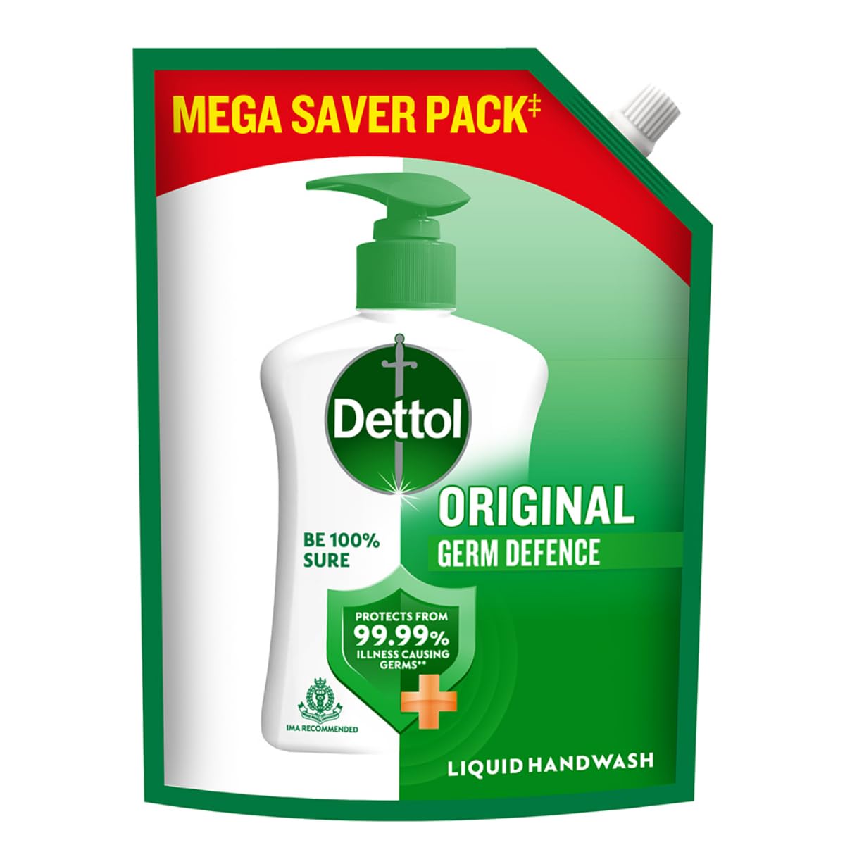 Dettol Liquid Handwash Refill - Original Hand Wash- 1350ml | Germ Defence Formula | 10x Better Germ Protection