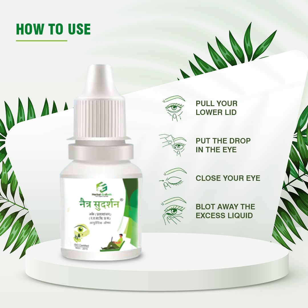 Netra Sudarshan Ark Herbal Eyedrops (17-60 years age) Relieves Dryness, Redness & Itching, Cooling Daily-use Eyedrops With Palash Root Extract, AYUSH Certified