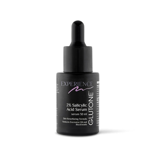 Black serum bottle with dropper labeled 'Glutone' on a white background