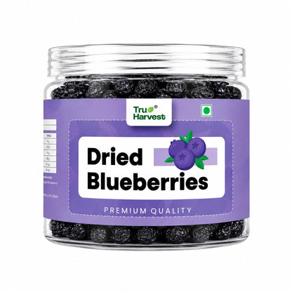 Tru Harvest Premium Whole Dried Blueberries from USA | 150g Resealable PET Jar | No Preservatives | Antioxidant Superfood with Anthocyanins | For Baking, Oatmeal, Smoothies, Trail Mix & Snacking