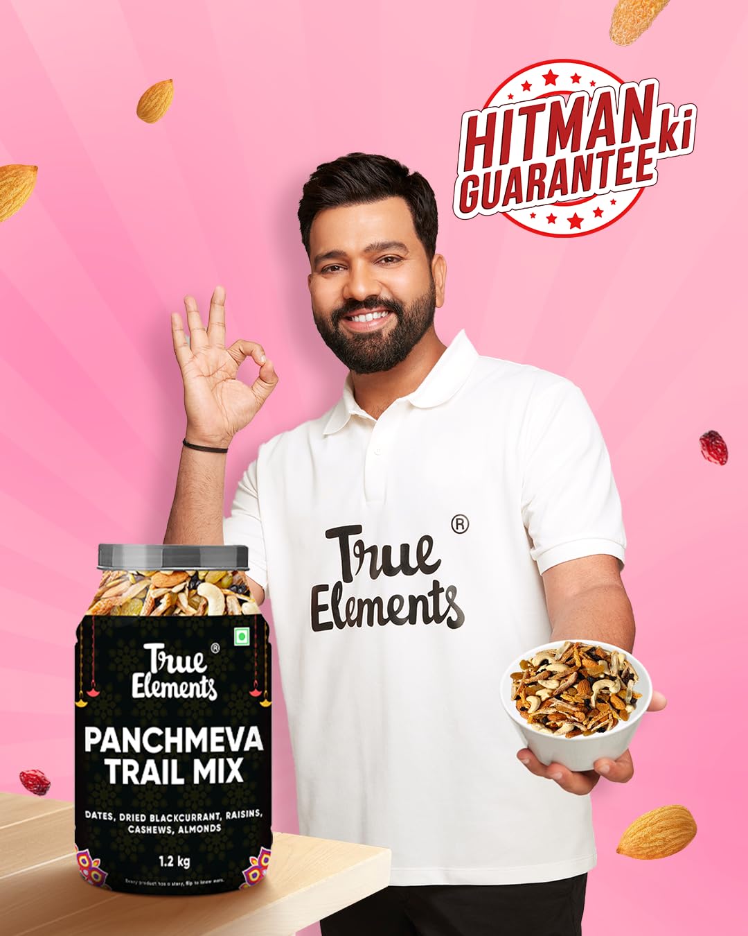 True Elements Panchmeva 1.2kg - Fasting Special Trail Mix | Premium Dry Fruits | 5 Nuts - Almonds, Cashews, Dates, Raisins, Black Currant | Dry Fruits Mix | Healthy Snacks