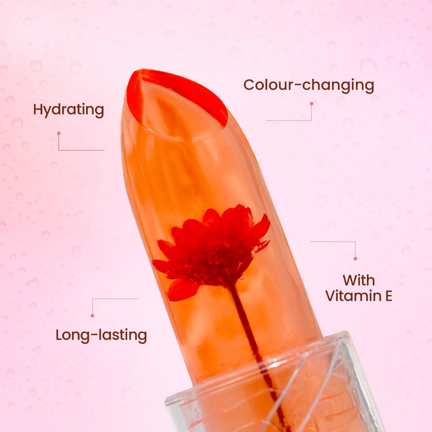 Swiss Beauty Jelly Bloom pH Lip Balm | Colour-Changing Tint | Hydrating | With Vitamin E | Vegan | Paraben-Free | Cruelty-Free | 3.6g, Shade- Rose Pop
