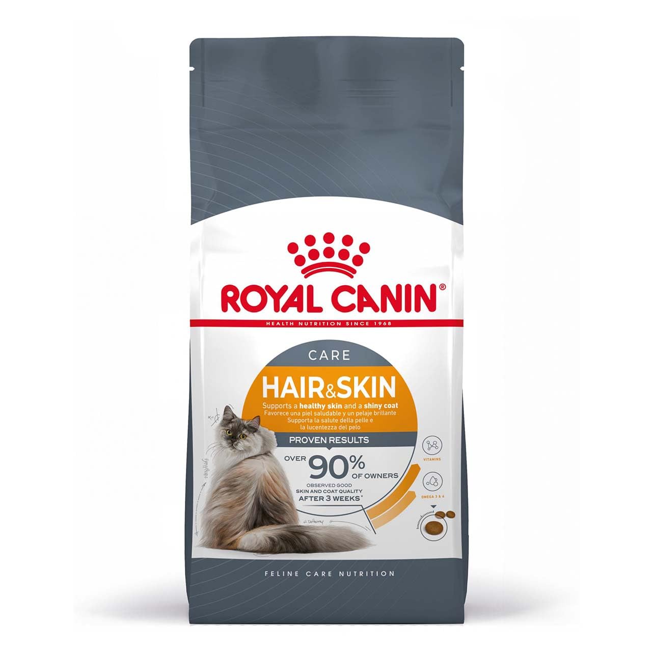 Royal Canin Skin & Hair Care Adult Cat Dry Food, 400 g | Amino Acids, Vitamins And Omega 3 & 6 Support Healthy Skin And A Shiny Coat