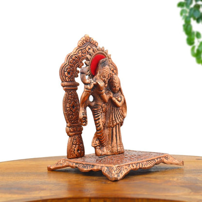 Copper Finish Radha Krishna Idol for Home/Gift | Spiritual Significance | Symbol of Love and Devotion | Bringing Positive Energy | Ideal Gift Option