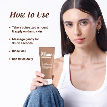 Be Neude Zits Away 100ml Daily Acne Control Face Wash with Milk Probiotics, 2% Salicylic Acid, Neem, Acne Face Wash for Men & Women (Pack of 1)