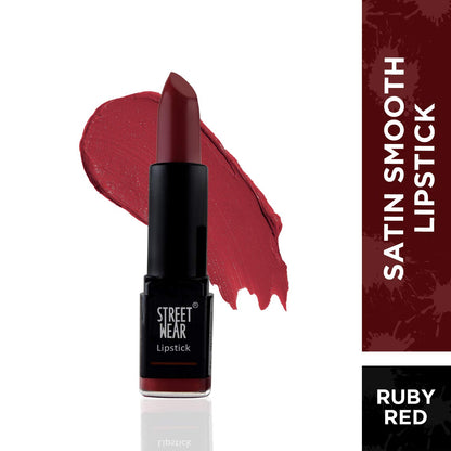 Street Wear Satin Smooth Lipstick, Ruby Red, 4.2g