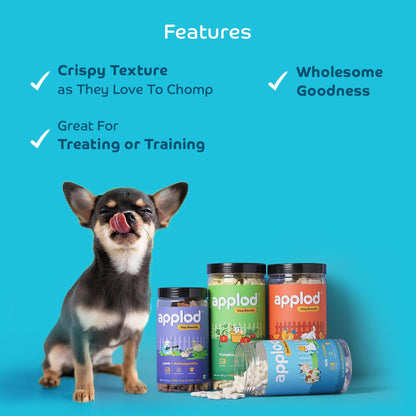 Applod Milk with Collagen Dog Biscuits for Puppies & Adult Dogs | Oven-Baked Crunchy Dog Treats Made with Real Ingredients | Healthy Training & Reward Snacks | 420g