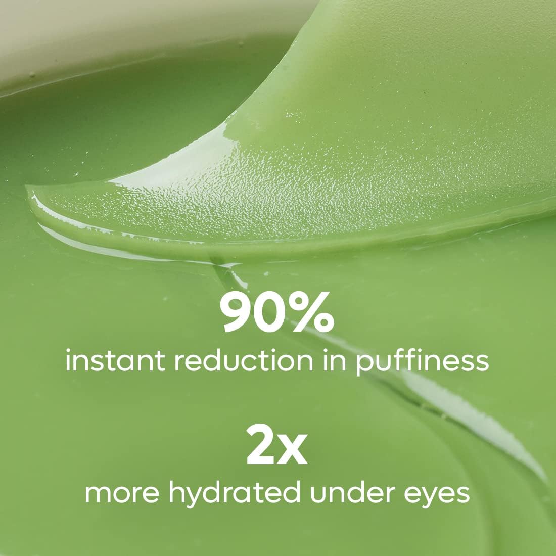 Close-up of aloe vera gel with text on a green background