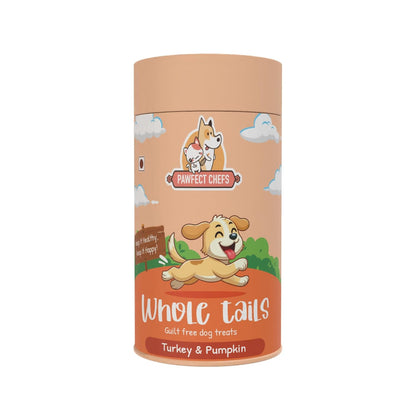Whole Tails™ Turkey & Pumpkin Dog Treats | Natural High-Protein Grain-Free Training & Reward Treats for Dogs | Digestive Support Snack | 200g