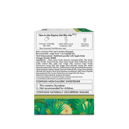 Kapiva Get Slim Mix | Blend of 10 Weight-Care Ingredients | Long-term Weight Care | No preservatives | 15 sachets, Pack of 2