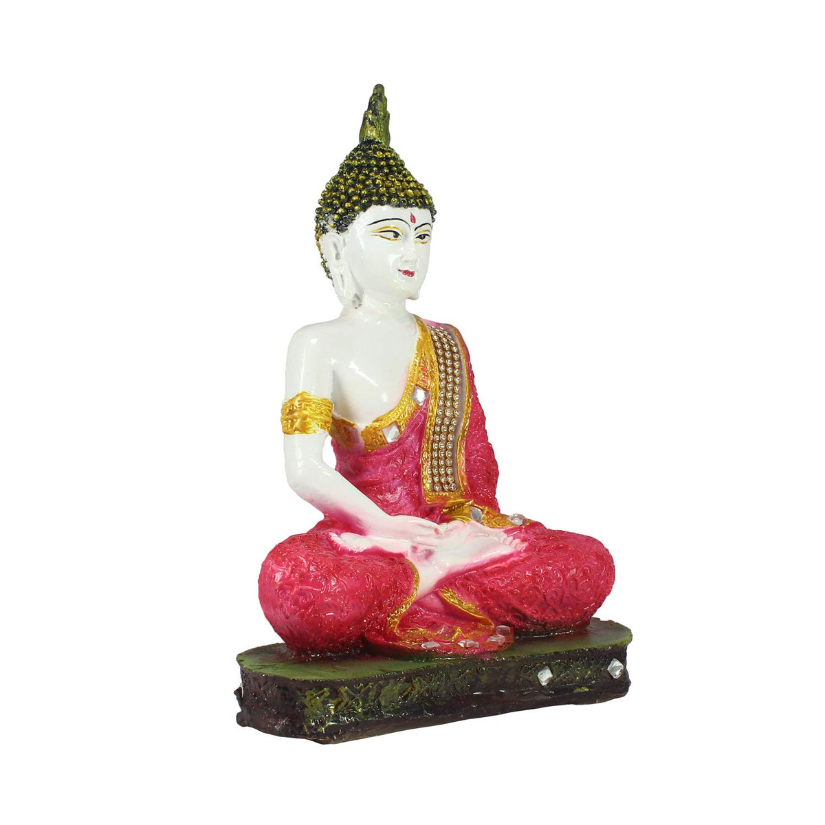 Red Buddha Decorative Showpiece - 24 cm