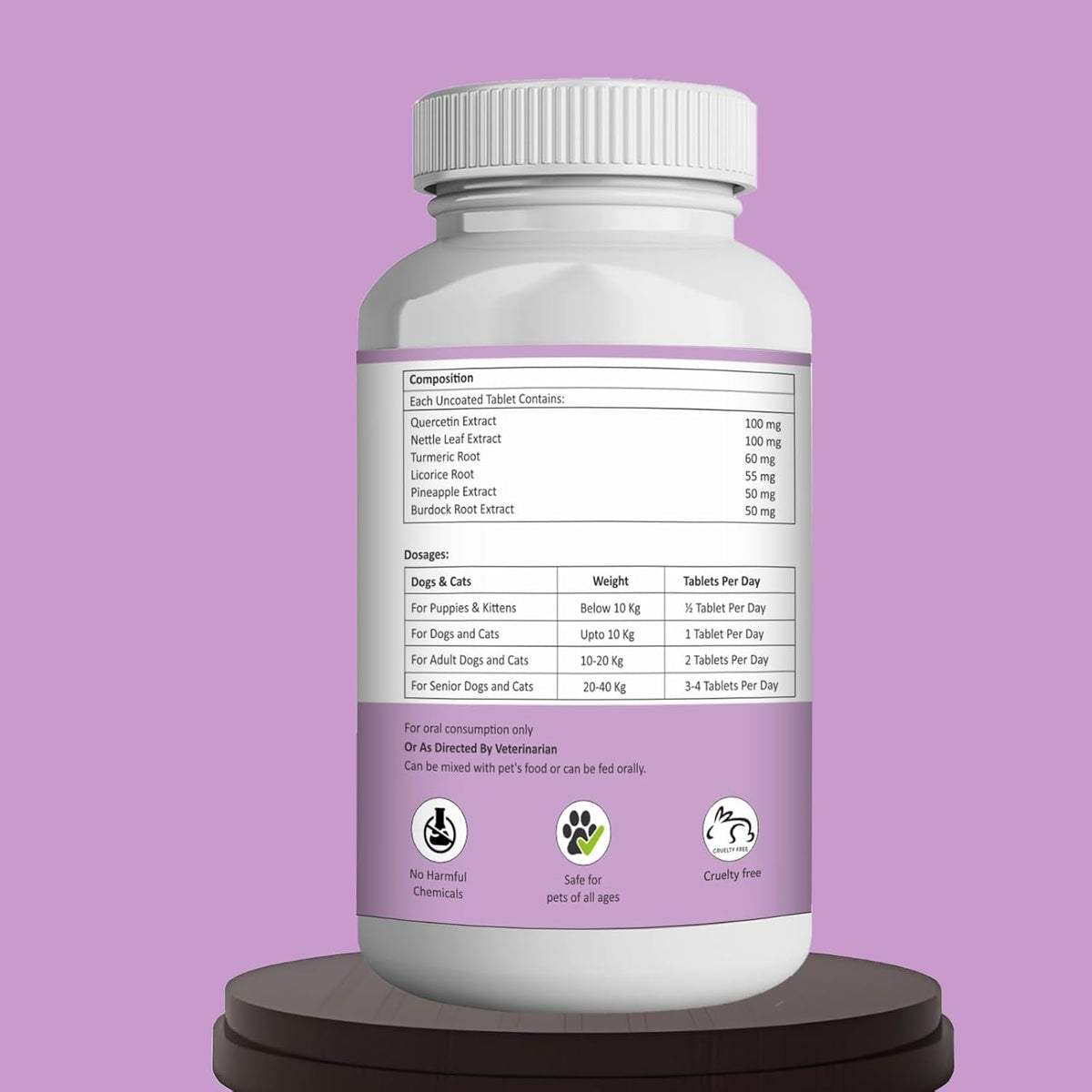 Aniamor Allergy Care Tablet for Dogs and Cats|Skin and Coat|Pets Supplement|All Life Stage|60 Tablets Bottle
