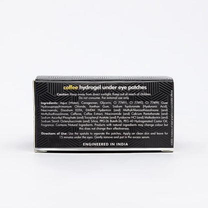 mCaffeine Coffee Hydrogel Under Eye Patches For Dark Circles & Puffiness Reduction |Winter Eye Care Routine | Eye Patch with Caffeine & Hyaluronic Acid | Moisture-Lock Technique For 2X Hydration - 30 Pairs for both Women and Men | 90G