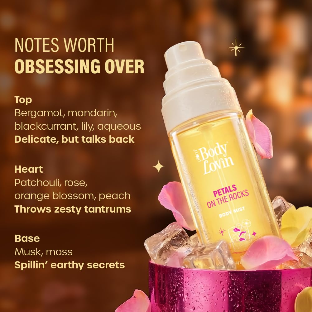 Plum BodyLovin’ Petals On The Rocks Body Mist | Flirty Florals Meet Zesty Citrus | Long-Lasting | Citrus Floral Fragrance | With Notes Of Bergamot, Mandarin & Patchouli | 100 ml
