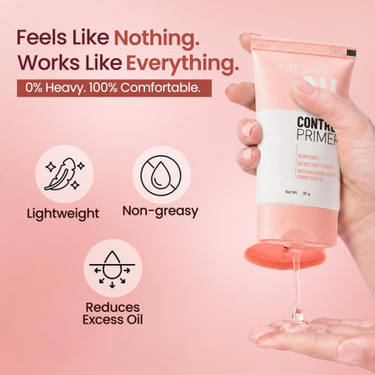 Swiss Beauty Oil Control Primer | Pore-Blurring | Smooth Matte Finish | Lightweight | Non-greasy
