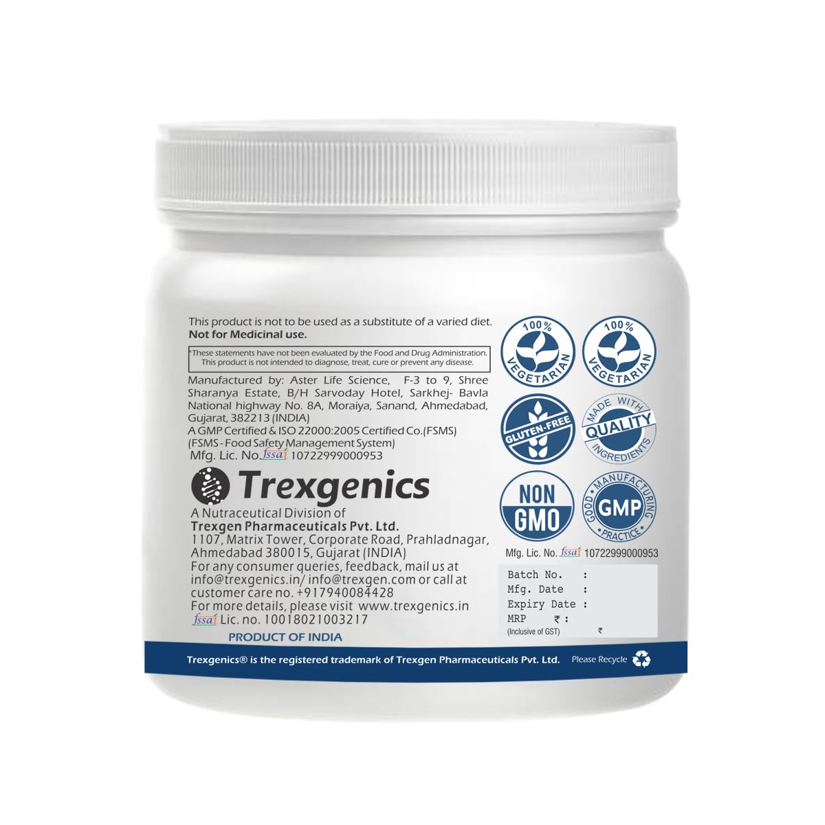 Trexgenics POTASSIUM CHLORIDE POWDER (250 gram / 8.81 Oz) KCL Essential Mineral (Pack of 1)