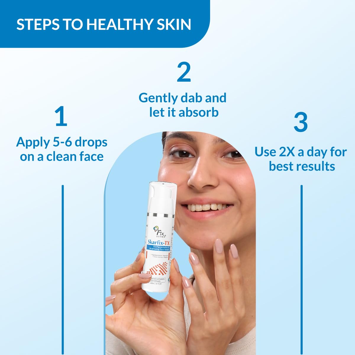 Fixderma Skarfix - TX with Tranexamic Acid + 4% Kojic Acid + 4% Niacinamide & 2% Alpha Arbutin Face Serum for Acne Spots, Melasma & Brightening | Face Serum for Women & Men - 30ml