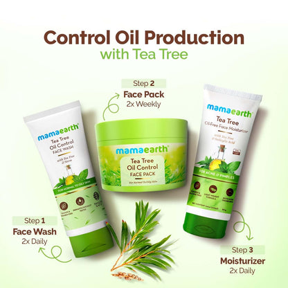 Mamaearth Tea Tree Oil Control Face Pack With Tea Tree & Salicylic Acid For Normal To Oily Skin - 200G,Diy-Like Texture,Controls Sebum Production & Acne,Clay Face Mask,Free From Harmful Chemicals