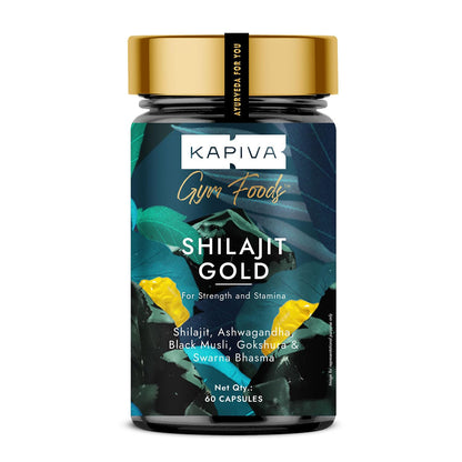 Kapiva Shilajit Gold supplement bottle on a white background