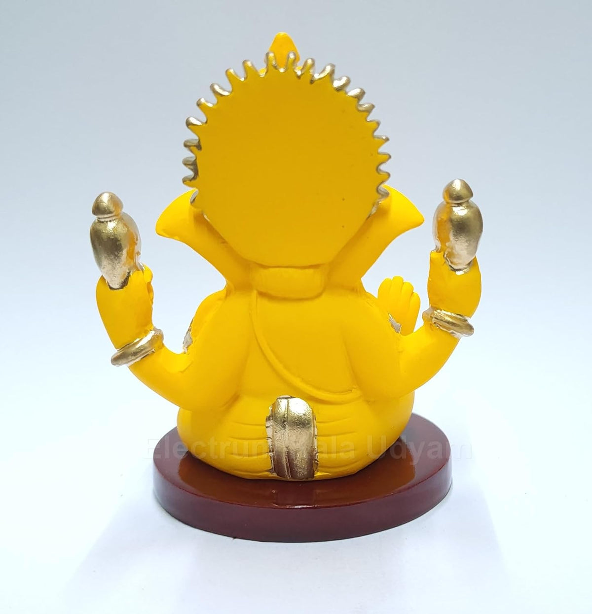 Handcrafted Poly Resin Ganesha Statue with Base - Perfect for Car Dashboard, Office Desk, Shelves, and Home Decor - Ideal Housewarming Gift! (4HANDMANGOTERRACOTTAMDF)