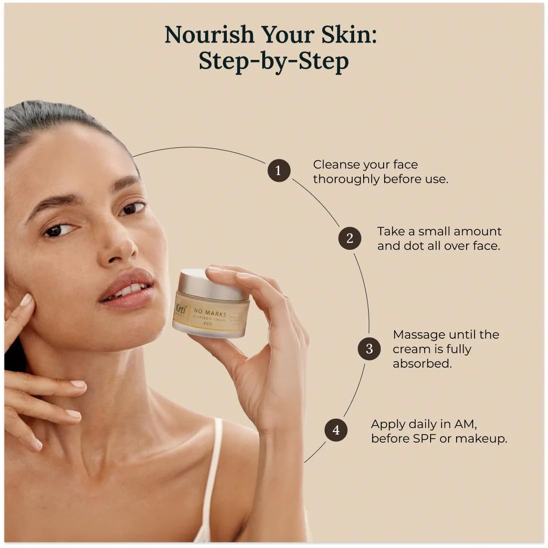 Ayurvedic Pigmentation No Marks Cream for Women – 50 g | Reduces Dark Spots, Blemishes, Removes Tan, Improves Skin Complexion & Hydrates | with Triphala, Turmeric & Manjishta