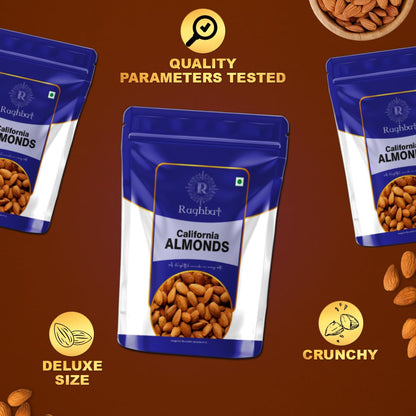 Raghbat California Almonds (500g) – Whole Raw Badam Giri | High Protein & Fibre | Gluten-Free & Non-GMO Dry Fruits