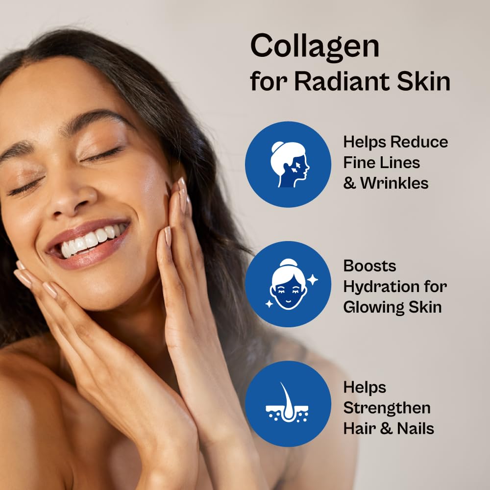 TATA 1mg Marine Collagen Powder | Fortified with Grape Seed Extract for Enhanced Results | Supports Skin, Hair & Nails | With Collagen Peptide for Hydration & Strength | Orange Flavour, 210g