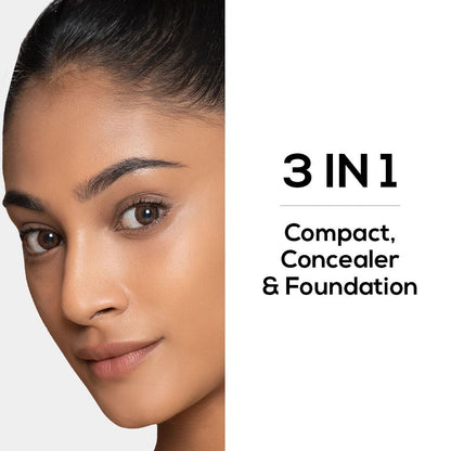 RENEE PRO HD 3 In 1 Compact,Concealer, Foundation - Gres, SPF 20, Matte Finish, High Coverage, Ultralight & Silky Smooth Finish, Enriched With Vitamin E, C & Aloe Vera - 9 Gm