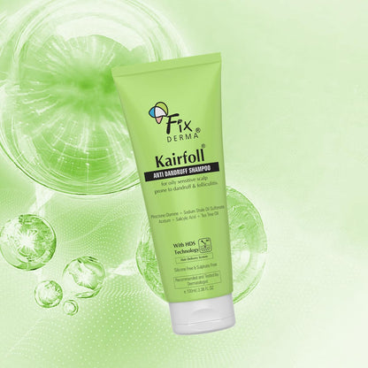 Fixderma Kairfoll Anti Dandruff Shampoo for Oily & Sensitive Prone Scalp | Piroctone Olamine & Salicylic Acid | Sulphate Free | Anti Fungal Shampoo for Women & Men - 100ml
