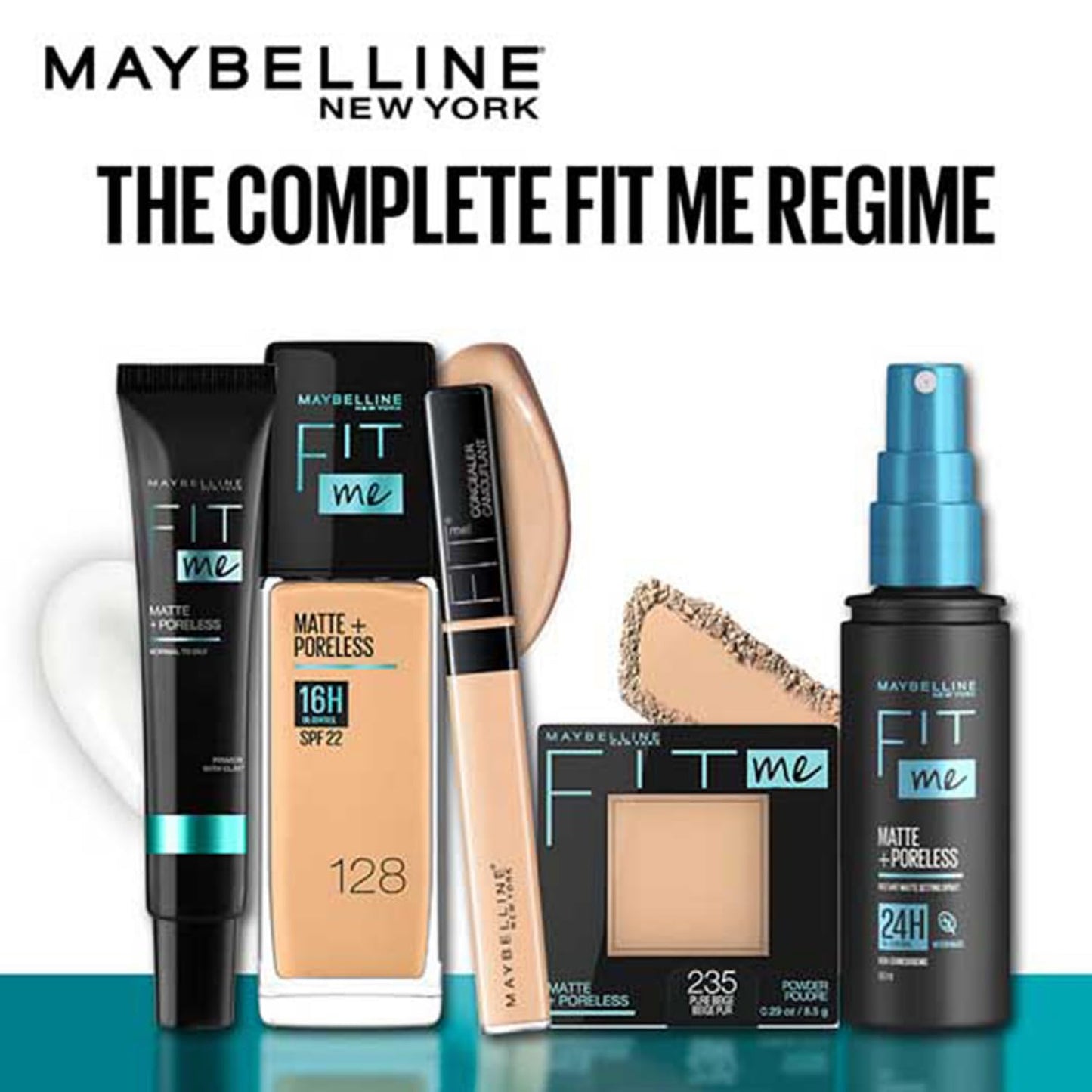 Maybelline New York Fit Me Matte Poreless Pressed Face Powder. Natural, poreless finish with long-lasting shine control, Pressed Powder that absorbs oil to mattify skin - Natural Beige 220 | 8.5gm