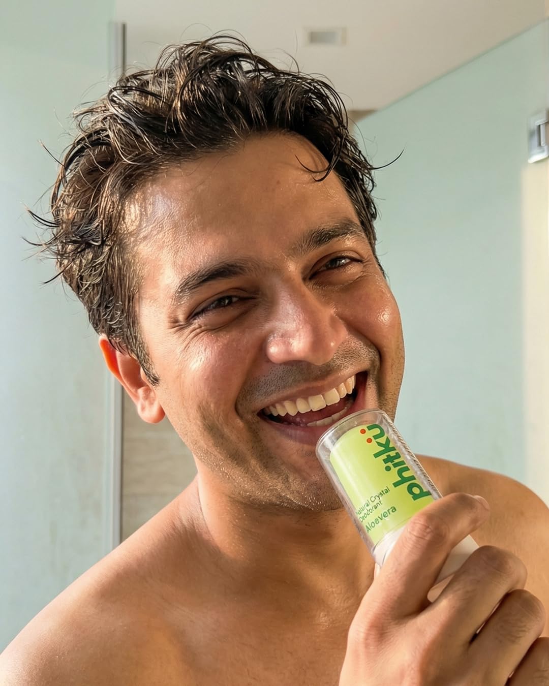Phitku Crystal Roll On with Aloe Vera | Natural Alum | Brightens Dark Underarms, Kills Bacteria | Fragrance-Free & Alcohol Free | Men & Women | 100g