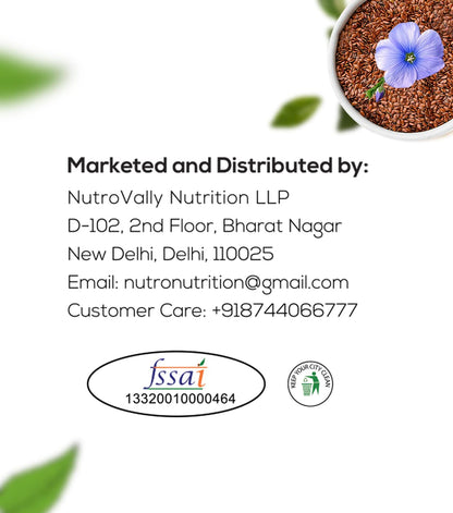 NutroVally Raw Flax Seeds | Rich in Omega-3, Fiber & Plant Protein | Supports Digestive Wellness, Satiety & Energy | Vegan, Gluten-Free Seeds for Smoothies, Salads, Baking & Healthy Snacking