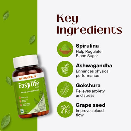 Sunova Easylife - Daily use Multivitamin , Natural Energy Booster, manages fatigue and provides energy to body