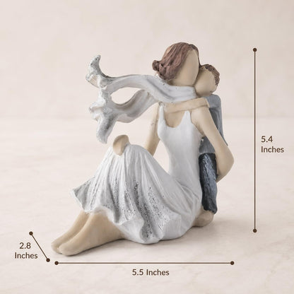 Mother and Baby Son Statue Showpiece, Handmade Mother and Child Sculpture for Home Decor, Birthday Gift, Table Top, Mother's Day, All Occasion (5.5x2.8x5.4 Inches)