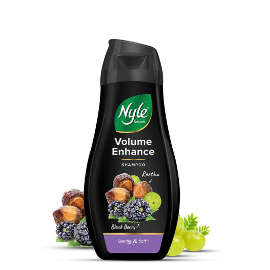 Nyle Naturals Volume Enhance Anti Hairfall Shampoo, With Reetha And Blackberry, 180ml, (NYAM0180VE03R)