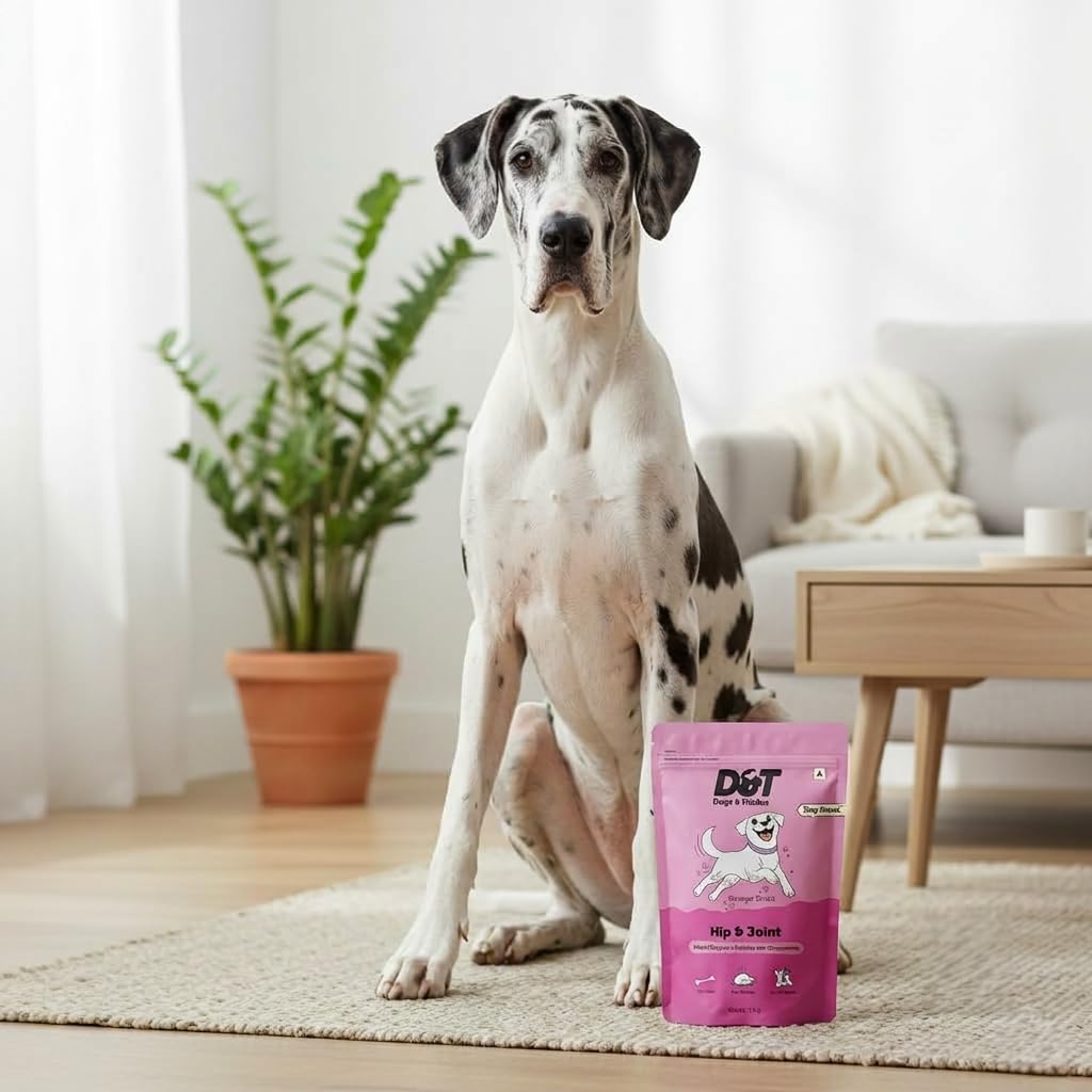Dogs & Tiddles Hip & Joint Dog Treats for Puppies & Adult Dogs, 70g | Soft & Chewy Real Chicken Treats | with Collagen, Glucosamine & Chondroitin | Supports Mobility