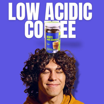 Dark Chocolate Instant Coffee - 50g Glass Jar | 100% Arabica Beans | LOW ACIDIC COFFEE & Gut Friendly | Sugar-Free Mocha Taste | Chikmagalur Powder | No Chicory, No Added Sugar, No Artificial Flavours | Hot & Cold Coffee